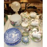 Forty-one pieces of Paragon 'Rockingham' pattern tea ware, three Spode 'Italian' blue and white