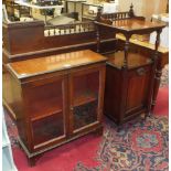 An Edwardian mahogany coal purdonium with a shaped raised back and shelf, on turned supports, 48cm