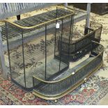 A 19th century wirework and brass-framed nursery fire guard, 69cm wide, 69cm high, a 19th century