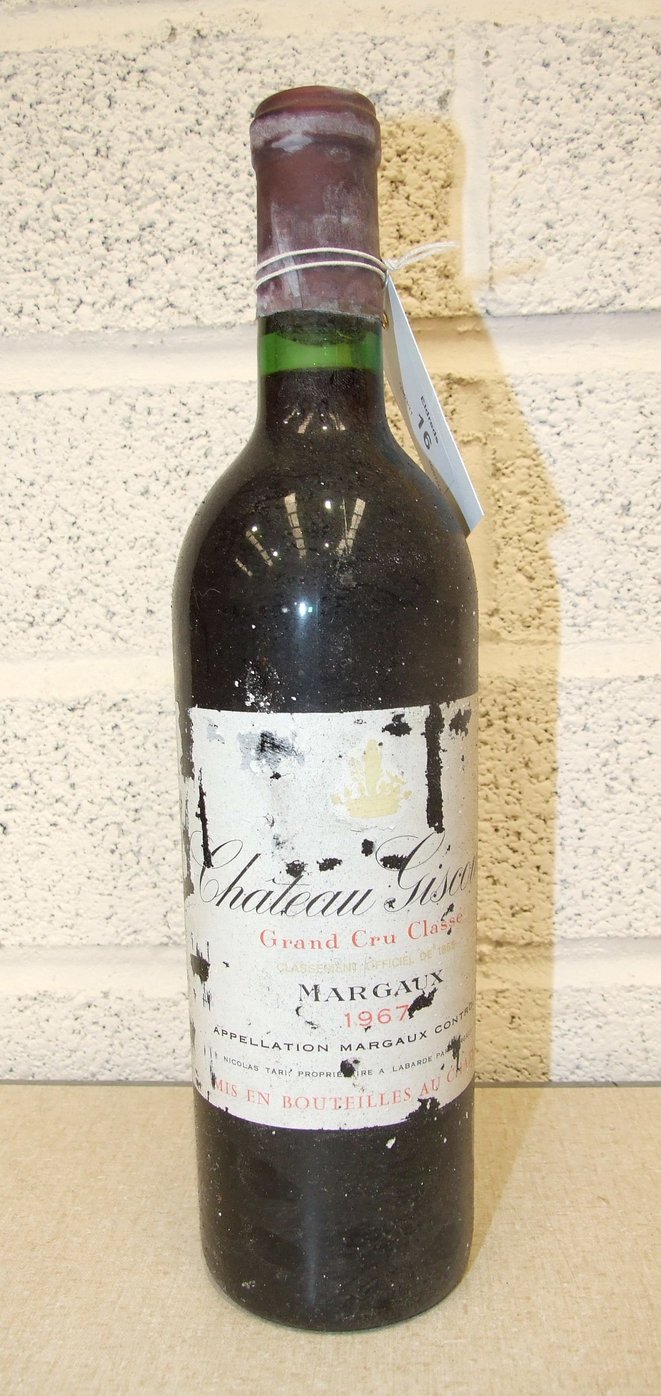 Chateau Giscours 1967, 1 bottle, 3ème Cru Margaux.
