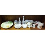 A Carltonware salad bowl, five pieces of Aynsley 'Pembroke' decorated ceramics and other chinaware.