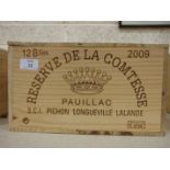 Reserve de Comtesse Pichon 2009 Pauillac, OWC, 12 bottles.