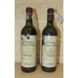 Chateau Prieur Lichine 1969, 2 bottles, 4ème Cru Margaux.