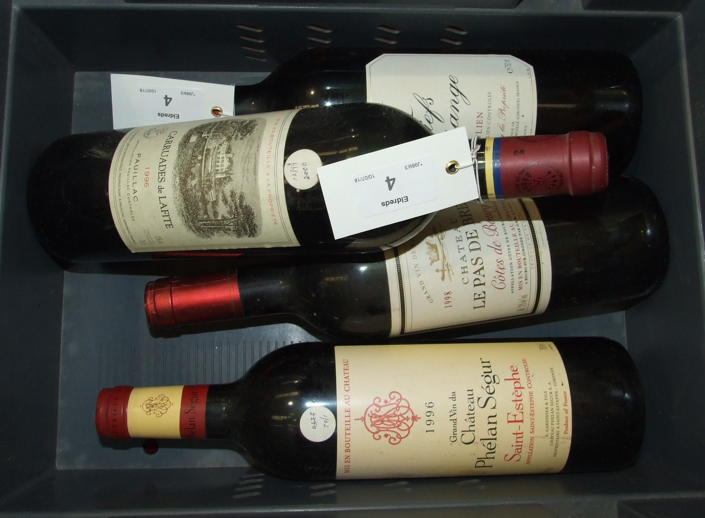 Carruades de Lafite 1996, Pauillac, 1 bottle, Chateau Phelan Segur Saint-Estephe, 1 bottle, Les