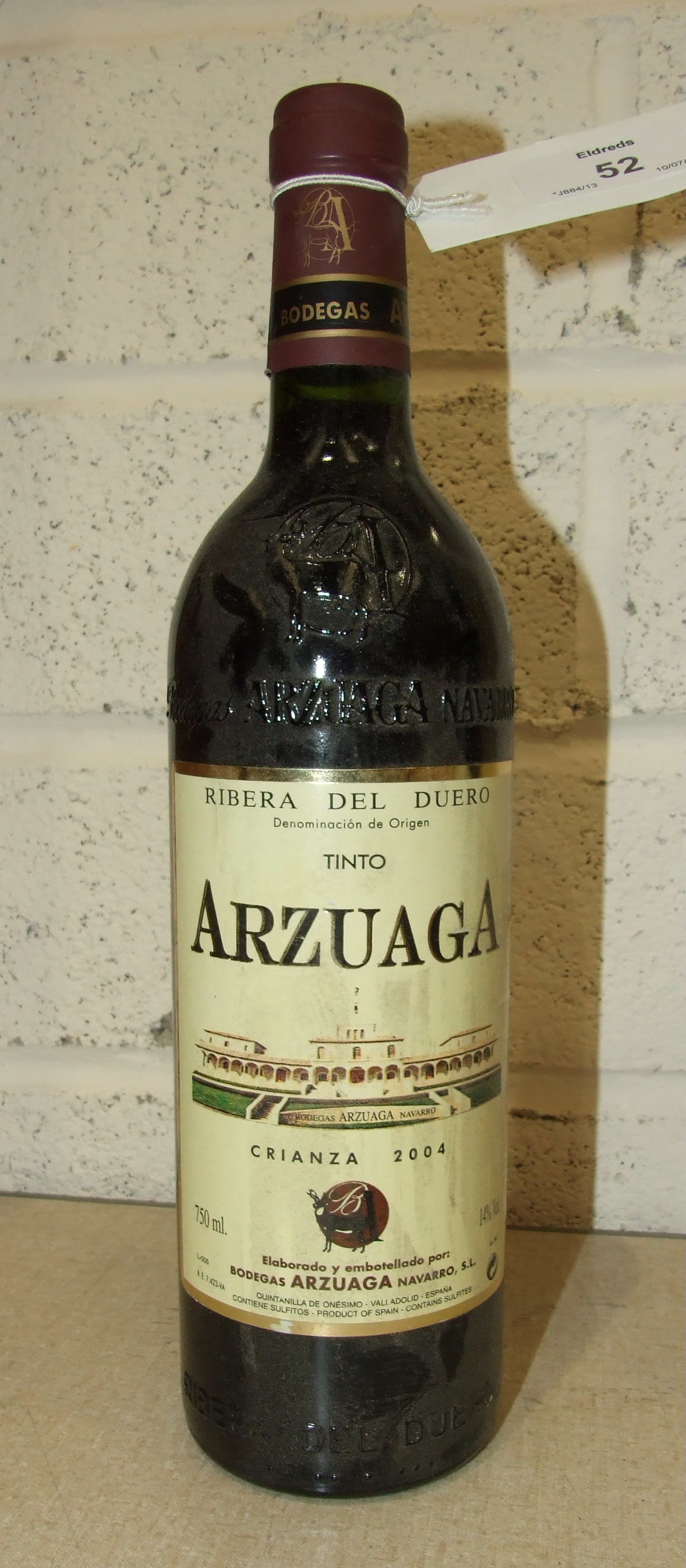 Garrafeira Fonseca 1992, 1 bottle, Castell del Remei 1999, 1 bottle and Arzuaga Rioja 2004, 1