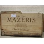 Chateau Mazeris 2003, 8 bottles, Canon-Fronsac OWC.