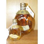 John Haig & Co, Dimple Whisky, ½-bottle with wire and spring cap and a miniature Haig Dimple, (2).
