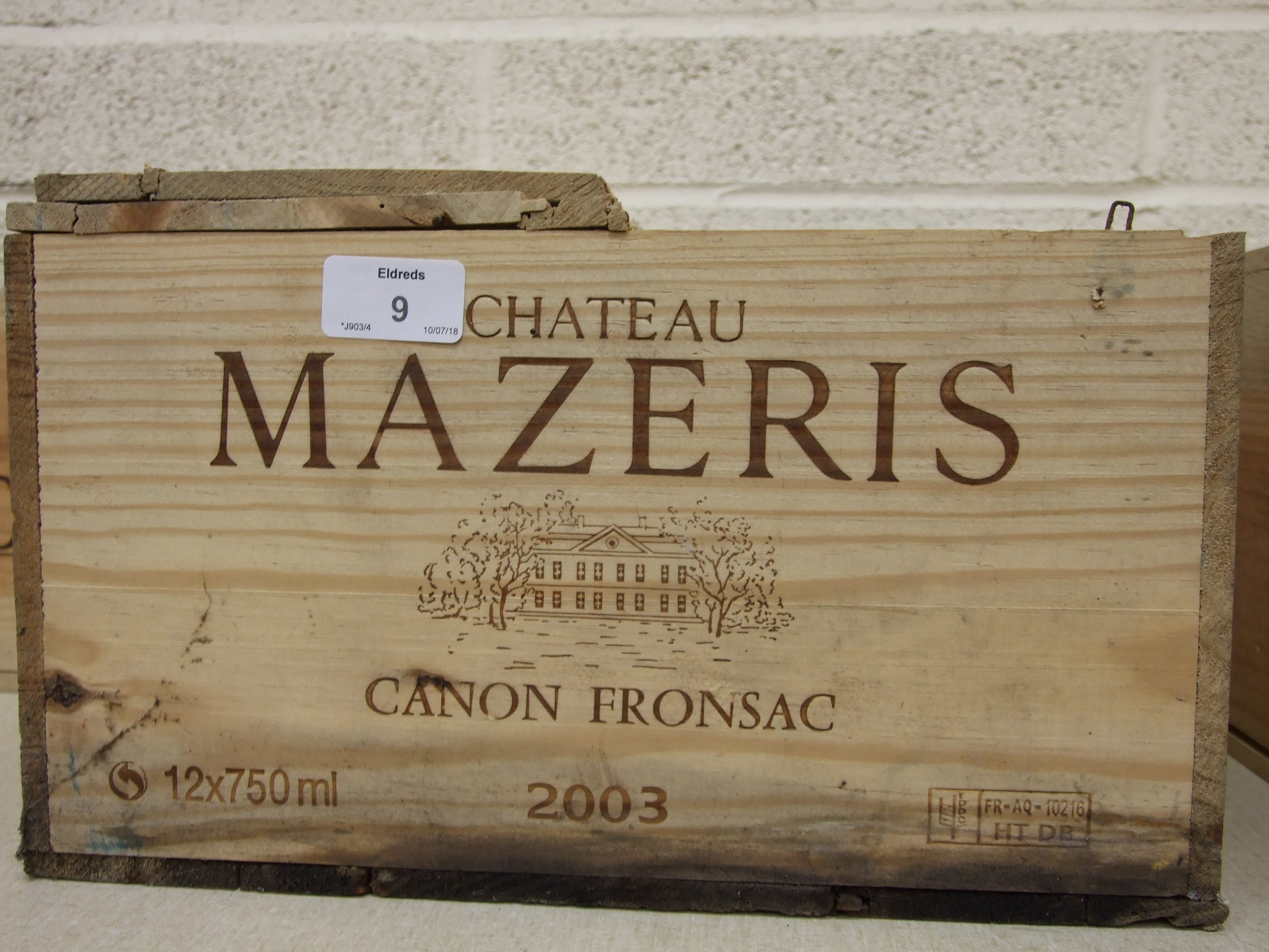 Chateau Mazeris 2003, 8 bottles, Canon-Fronsac OWC. - Image 2 of 2