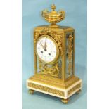 An attractive 19th century four-glass French gilt bronze mantel clock in the Louis XVI taste, the