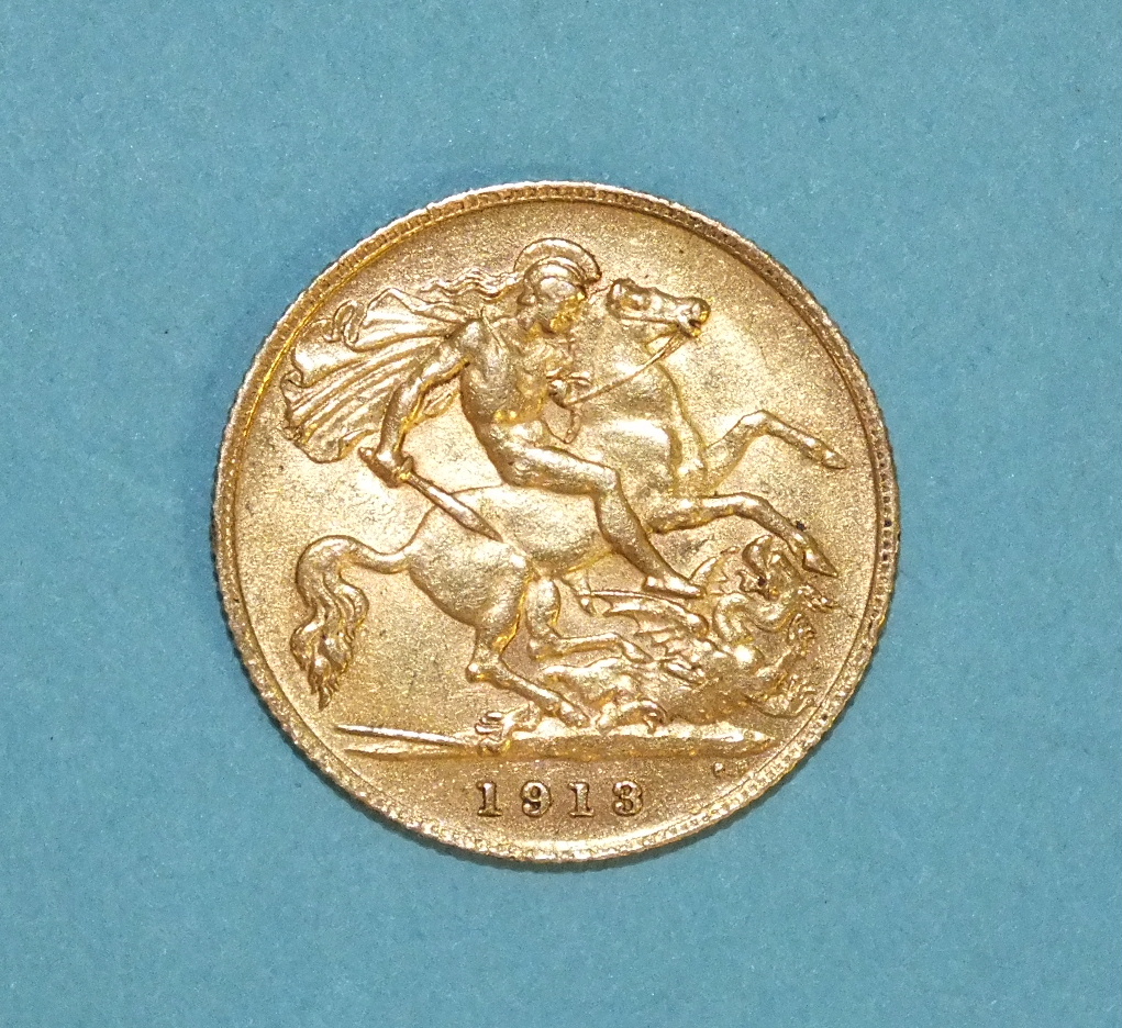 A 1913 half-sovereign.