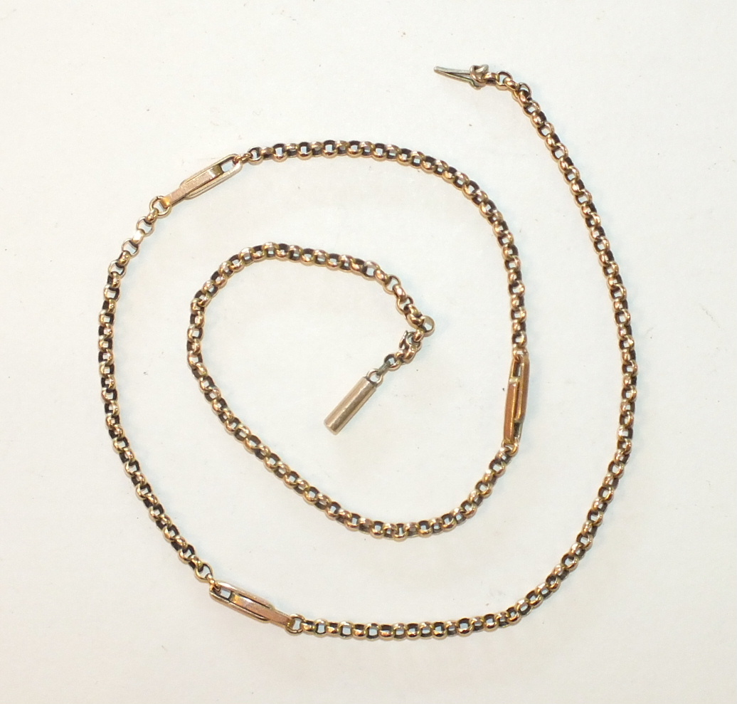 A 9ct gold belcher-link neck chain, 45cm long, 6g.