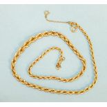A 14ct gold rope-link neck chain, 45cm long, 12.8g.