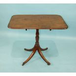 An early 19th century mahogany occasional table, the top with moulded edge, baluster column and