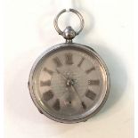 A Waltham open-face silver-cased pocket watch, (a/f), the silvered face with gilt Roman numerals,