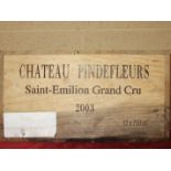 Chateau Pindefleurs 2003, 12 bottles, Grand Cru St Emilion OWC.