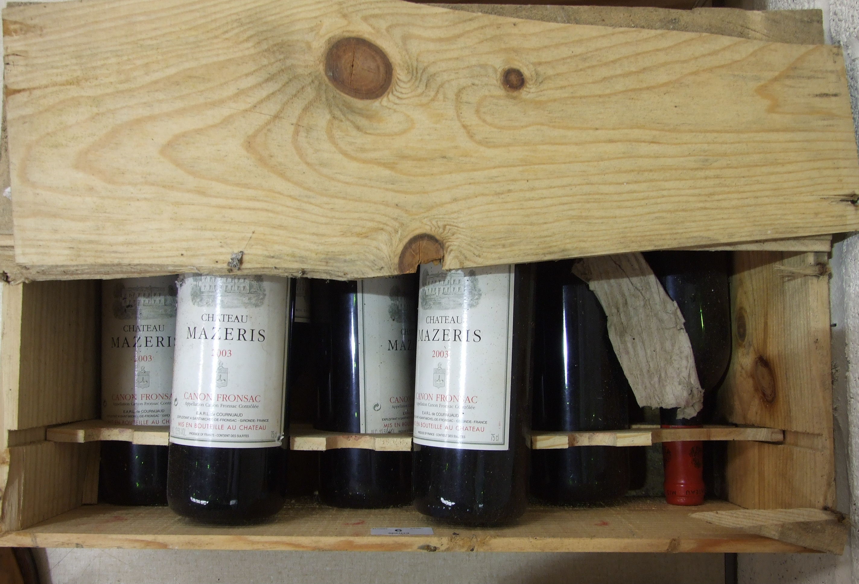 Chateau Mazeris 2003, 8 bottles, Canon-Fronsac OWC.