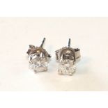 A pair of diamond stud earrings claw-set brilliant-cut diamonds of approximately 0.2cts, in 9ct