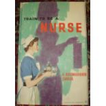 Four 1960's Government issue nursing recruiting posters various vintage cameras and other items.