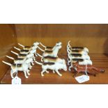 A collection of thirteen various Beswick foxhounds, some af, and a standing fox, 6.5cm, (14).