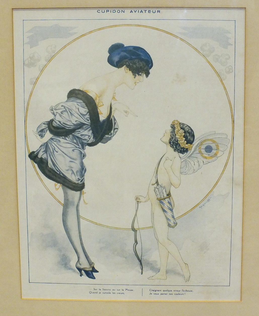 After Herouard, four French 1920's-style risqué coloured prints and three others, (7).