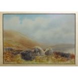 R W Holman, 'Moorland Scene', a signed watercolour, 19 x 27.5cm and a companion, a pair, together