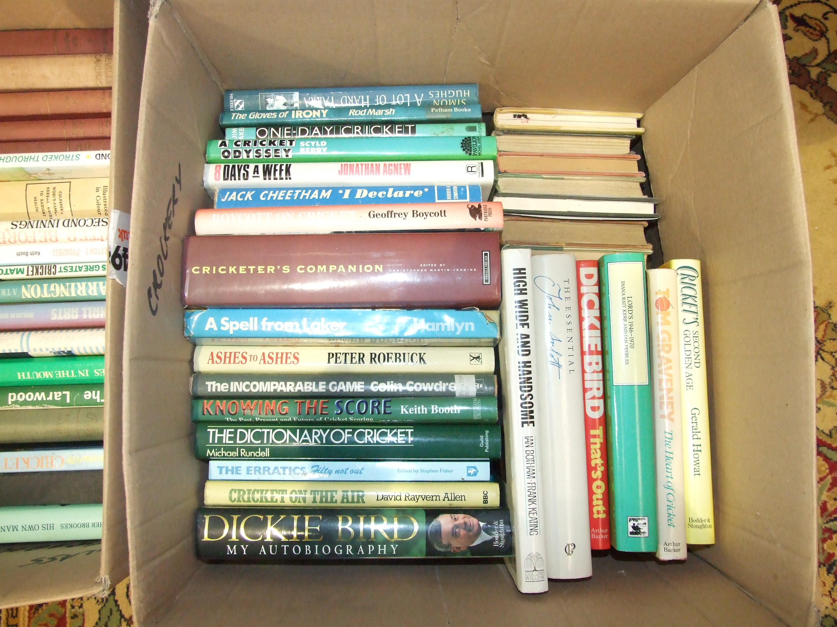 A large collection of books on cricket, the contents of three boxes. - Image 3 of 3