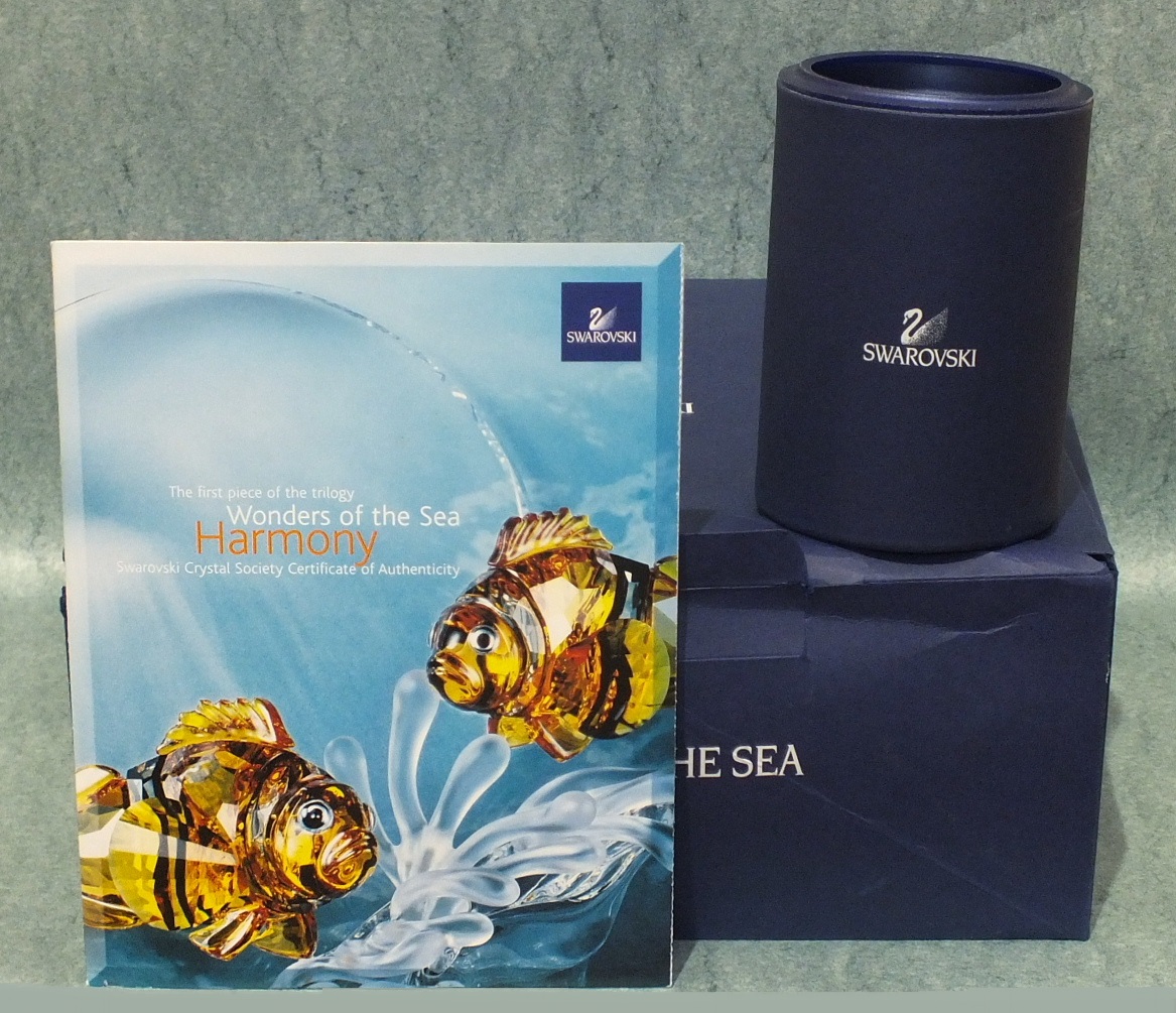 A Swarovski Collectors Society 'Wonders of the Sea - Harmony' colour crystal sculpture, with plaque, - Image 3 of 3