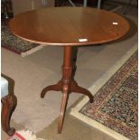 A late-19th century oak oval tip-top occasional table on triform base, 68.5 x 54.5cm and a 5' 6''