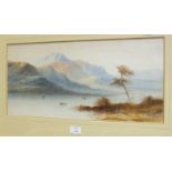 W H Earp, 'Lake scene with sailing boats and mountains in the distance', a signed watercolour, 23