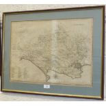 A map of Dorsetshire engraved by J Cary, 37.5 x 52cm, two others, 'Leicestershire', 26 x 21.5cm, '