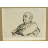 Herbert Herkomer, 'Portrait of a man with arms crossed', an etching signed in pencil, 16 x 20cm