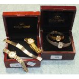 Two ladies wrist watches by Oskar Emil, boxed and other wrist watches by Seiko, Excaliber, etc.