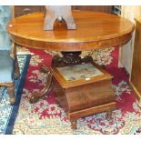 A Late-Victorian mahogany circular dining table on quadruped base, 119cm diameter, an oak