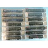 Fleischmann, N gauge, eleven dark green DB coaches: no.s 8100, 8102 (x2), 8127, 8128 (x3) and