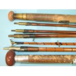 A Hardy's 16' steel-centred split-cane three-piece fly rod "The Hi Regan", with spare tip, (1