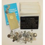 A collection of mainly British coinage, includes pre-1946 silver.