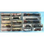 Fleischmann, N gauge, seventeen various wagons and tankers, including car transporter 8285 (x2), all