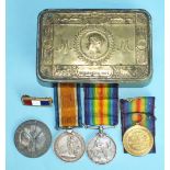 A WWI pair awarded to 3974 Pte P Wicks Rif Brig: British War and Victory medals, also an