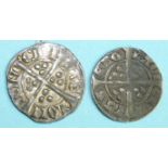 An Edward I hammered silver penny and one other hammered coin, (2).