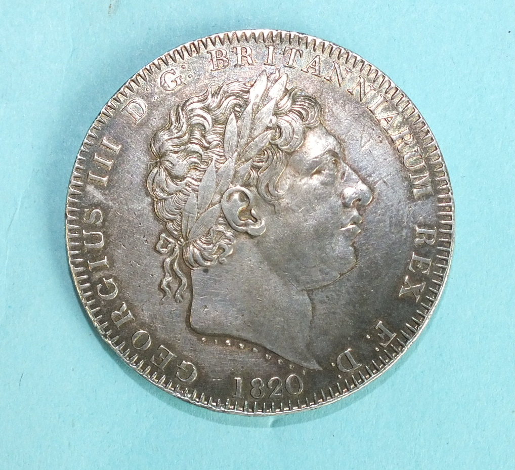 A George III 1820 LX crown. - Image 2 of 2