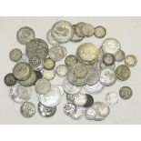 A collection of British and foreign coins and bank notes, includes a small quantity of pre-1946