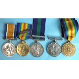 A family group of WWI medals awarded to 2nd Lieut. J W Shorland: General Service medal 1918-62