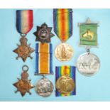 A family group of WWI medals: (1) 1914-15 Star, British War and Victory medals awarded to 11898