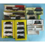 Minitrix, N gauge, a quantity of railway, including two 0-6-0 tank engines, with mis-matched boxes