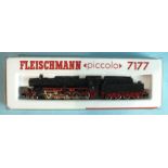 Fleischmann Piccolo, N gauge, 7177 DB 2-10-0 locomotive and tender RN051-628-6, boxed.