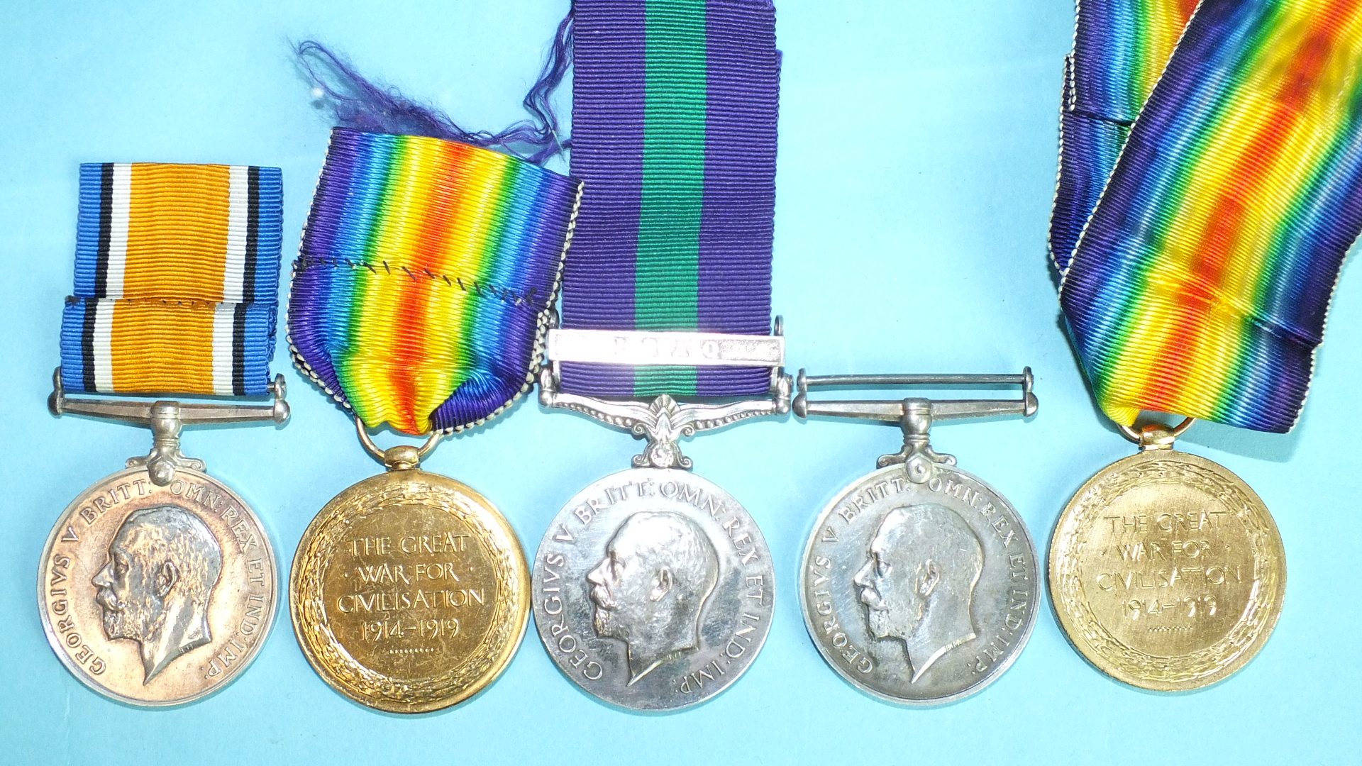 A family group of WWI medals awarded to 2nd Lieut. J W Shorland: General Service medal 1918-62 - Image 4 of 4