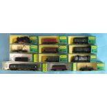 Minitrix, N gauge, an 0-6-0T tank engine RN89005 and twelve items of rolling stock, all in wrongly-