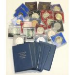 A collection of British coinage, including 2 x 1951 Festival of Britain crowns, 18 x £5 coins, etc.