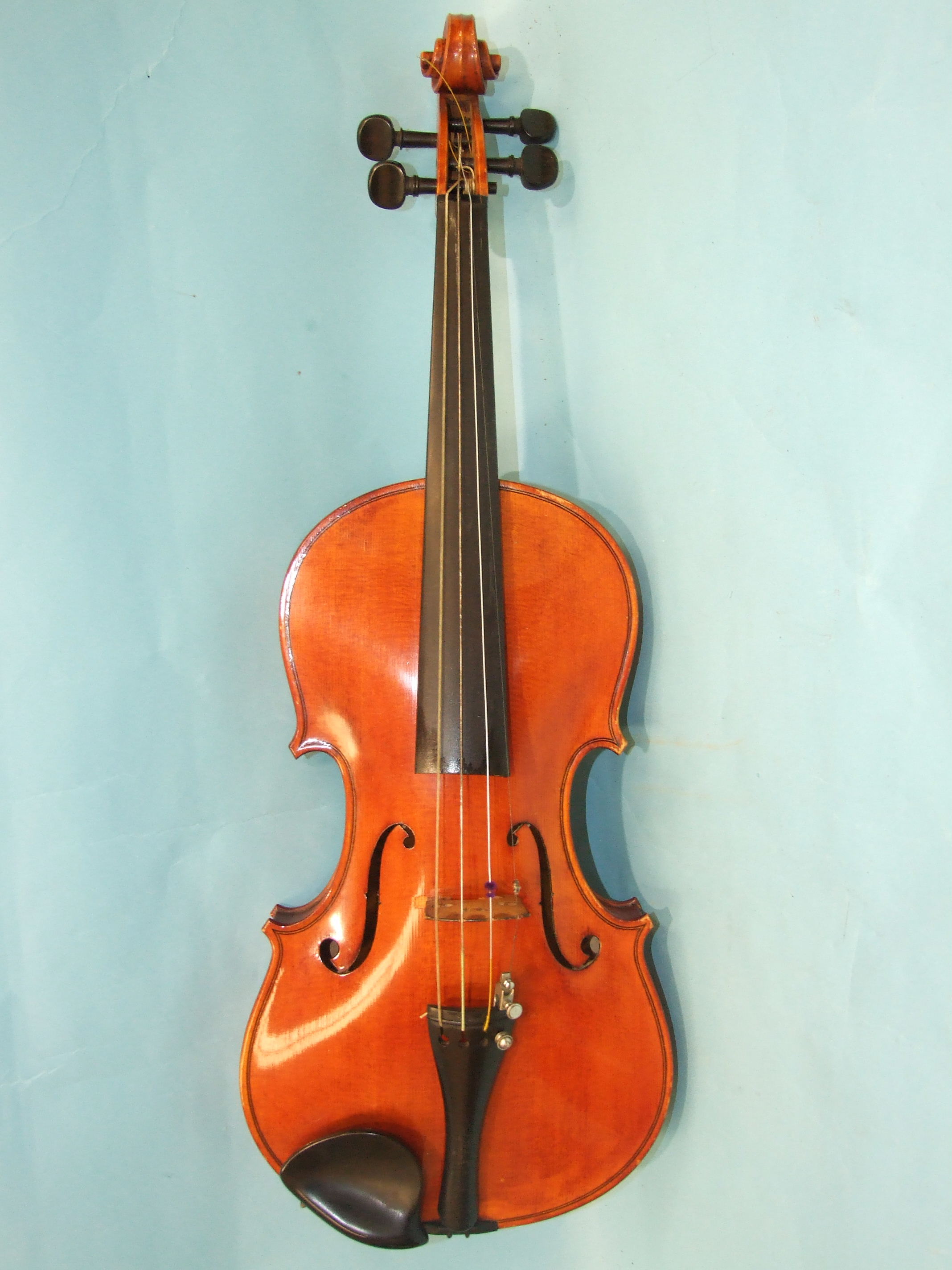 A violin by William Samuel Day, Plymouth, labelled "W S Day, Plymouth Faciebat Anno 1925", with - Image 3 of 8