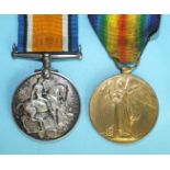 A WWI pair awarded to 242085 Pte FG Merreweather: British War and Victory medals.